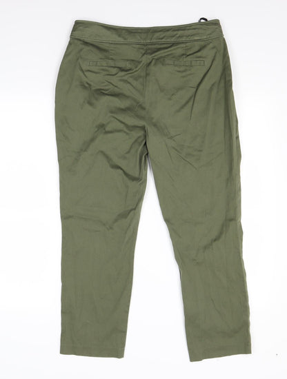 Womens UK Size 12 Dorothy Perkins Regular Fit Capri Green Trousers