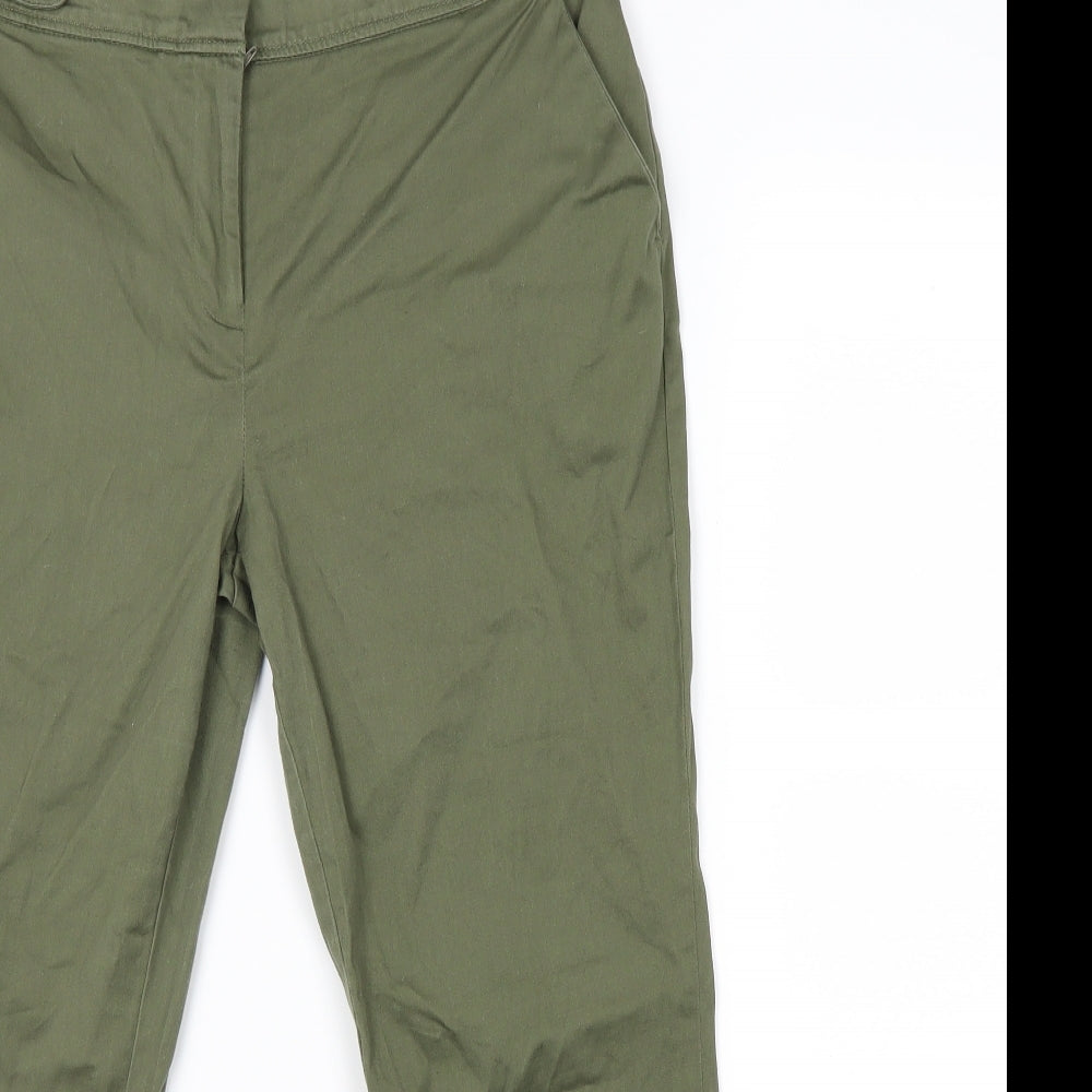 Womens UK Size 12 Dorothy Perkins Regular Fit Capri Green Trousers