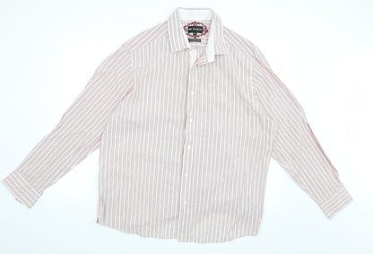 Autograph Mens Red Striped   Button-Up Size XL