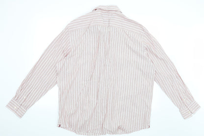 Autograph Mens Red Striped   Button-Up Size XL