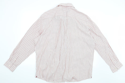 Autograph Mens Red Striped   Button-Up Size XL
