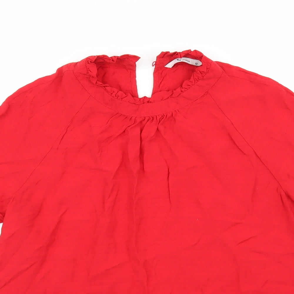 TU Womens Red   Basic Blouse Size 12