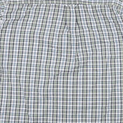 Summer Bird Mens Blue Plaid   Button-Up Size L