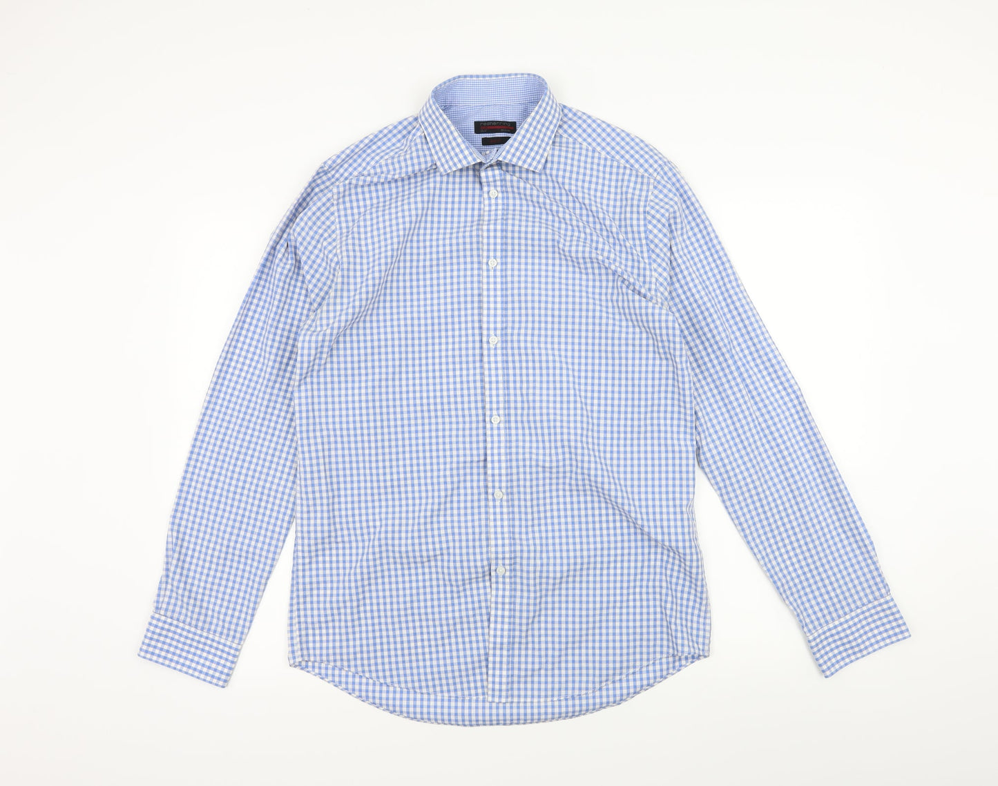 Red Herring Mens Blue Check   Button-Up Size 15.5