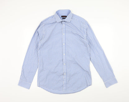 Red Herring Mens Blue Check   Button-Up Size 15.5