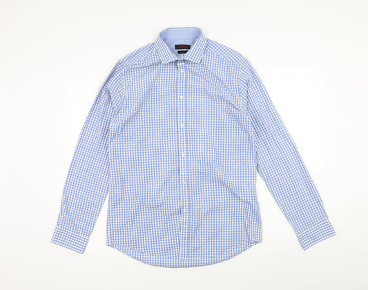 Red Herring Mens Blue Check   Button-Up Size 15.5