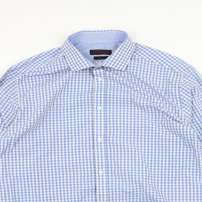 Red Herring Mens Blue Check   Button-Up Size 15.5