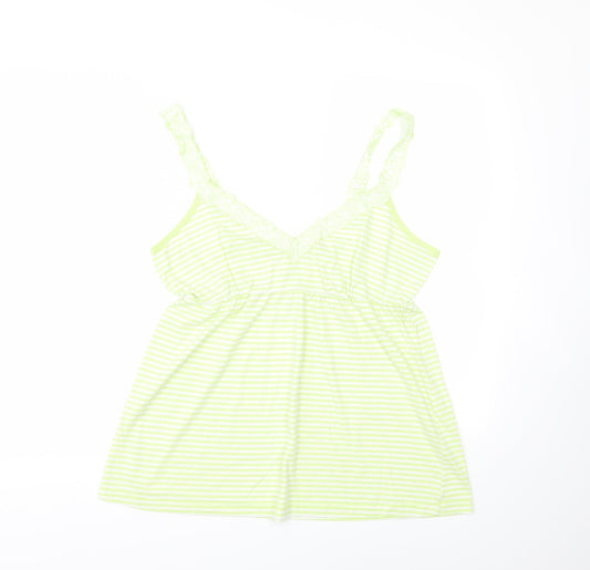 Papaya Womens Yellow Striped  Basic Tank Size 16