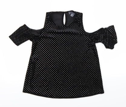 Primark Womens Black Polka Dot  Basic Blouse Size 6