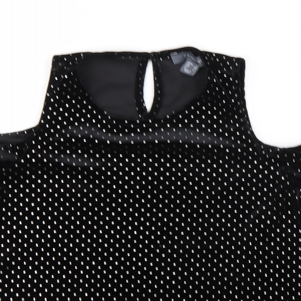 Primark Womens Black Polka Dot  Basic Blouse Size 6