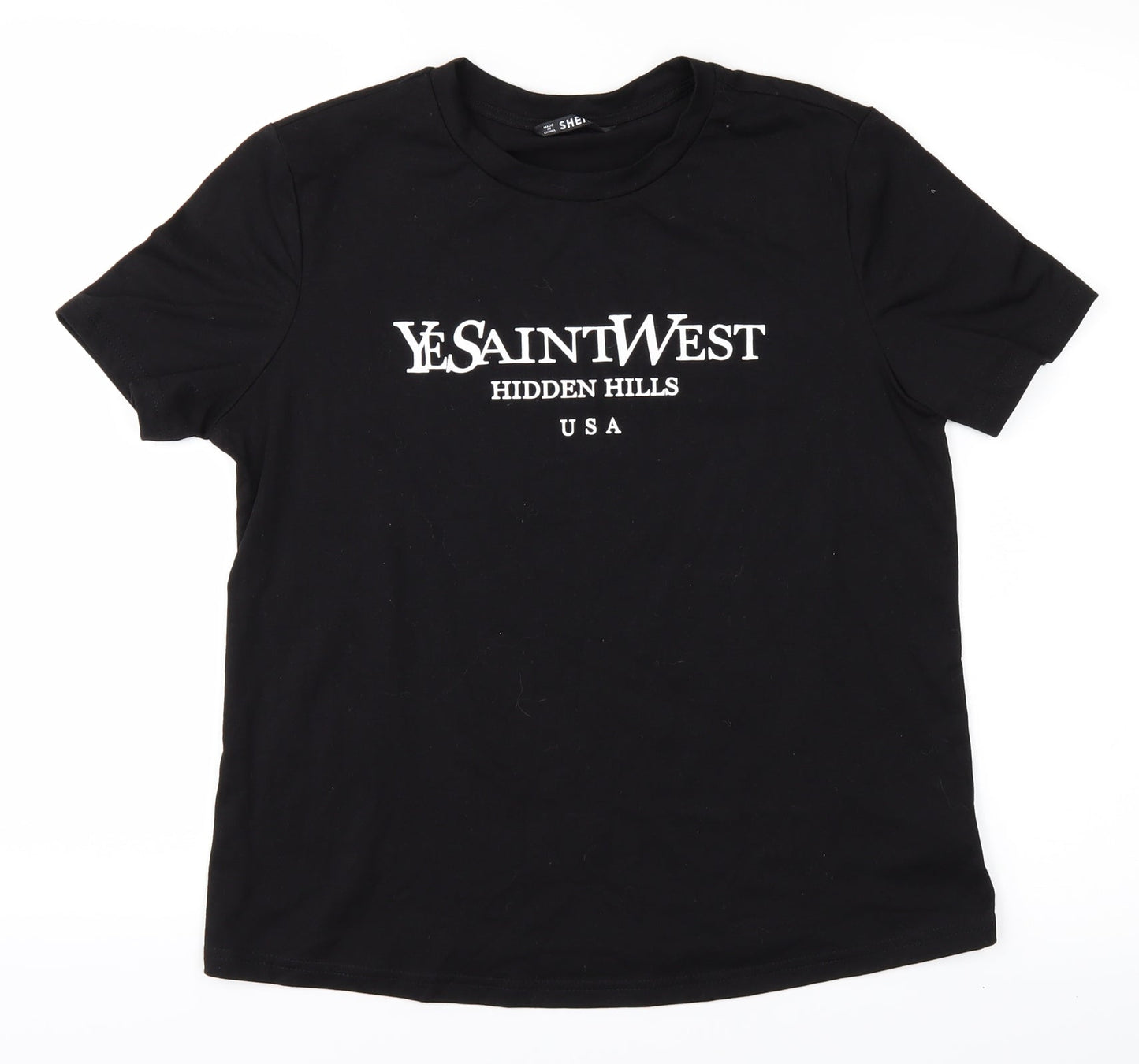 Womens UK Size S Shien Black Basic T-Shirt