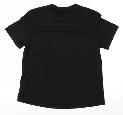 Womens UK Size S Shien Black Basic T-Shirt