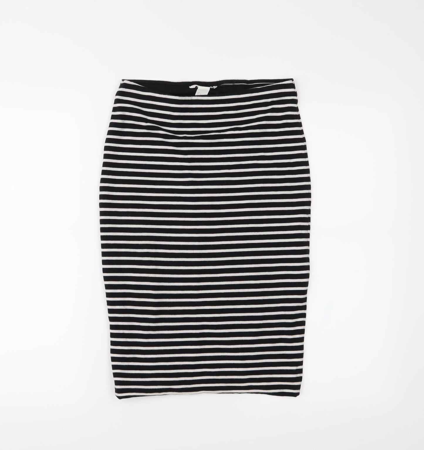H&M Womens Black Striped  Straight & Pencil Skirt Size S