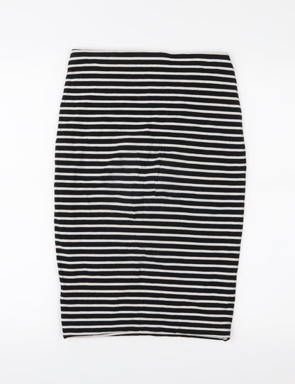 H&M Womens Black Striped  Straight & Pencil Skirt Size S