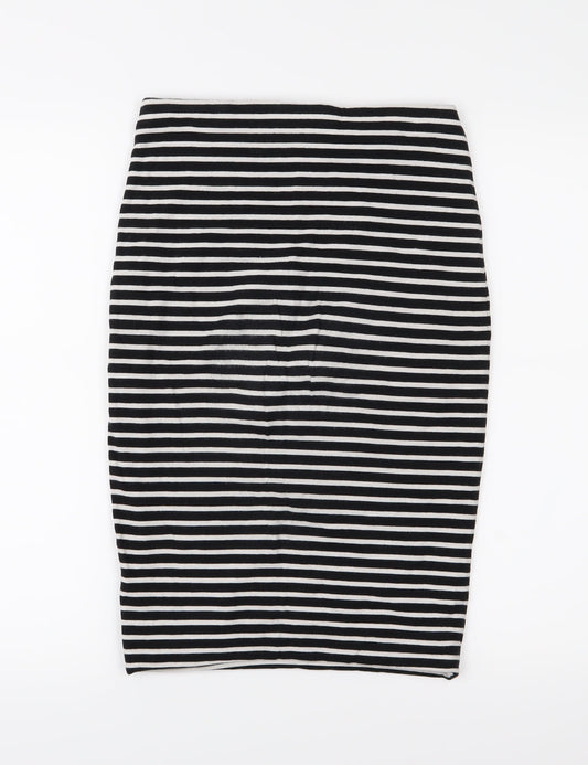 H&M Womens Black Striped  Straight & Pencil Skirt Size S