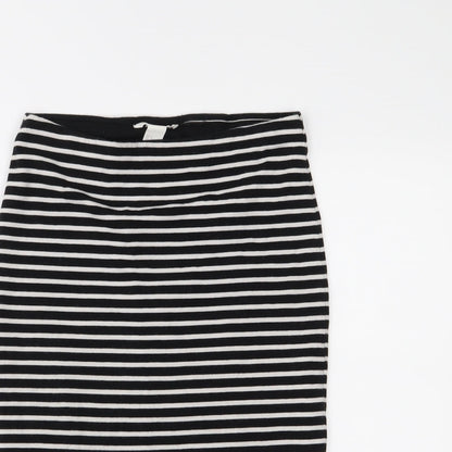 H&M Womens Black Striped  Straight & Pencil Skirt Size S