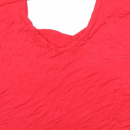 Boohoo Womens Red  Flannel Basic T-Shirt Size 16