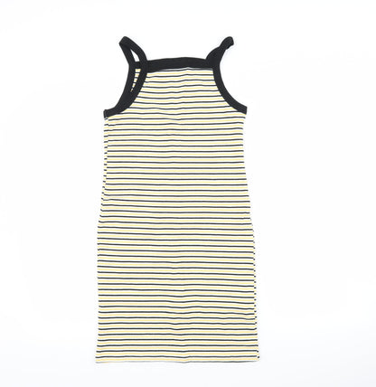 FOREVER 21 Womens Black Striped  Shift  Size L