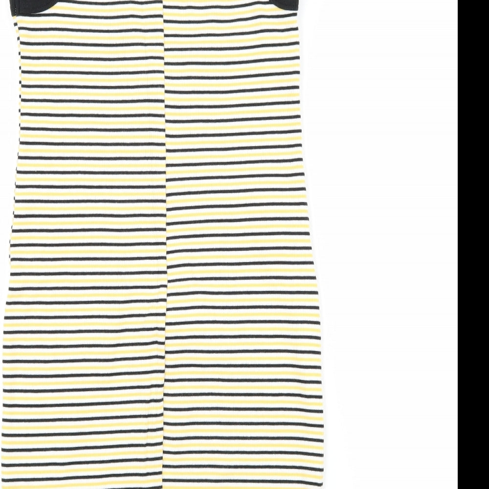 FOREVER 21 Womens Black Striped  Shift  Size L