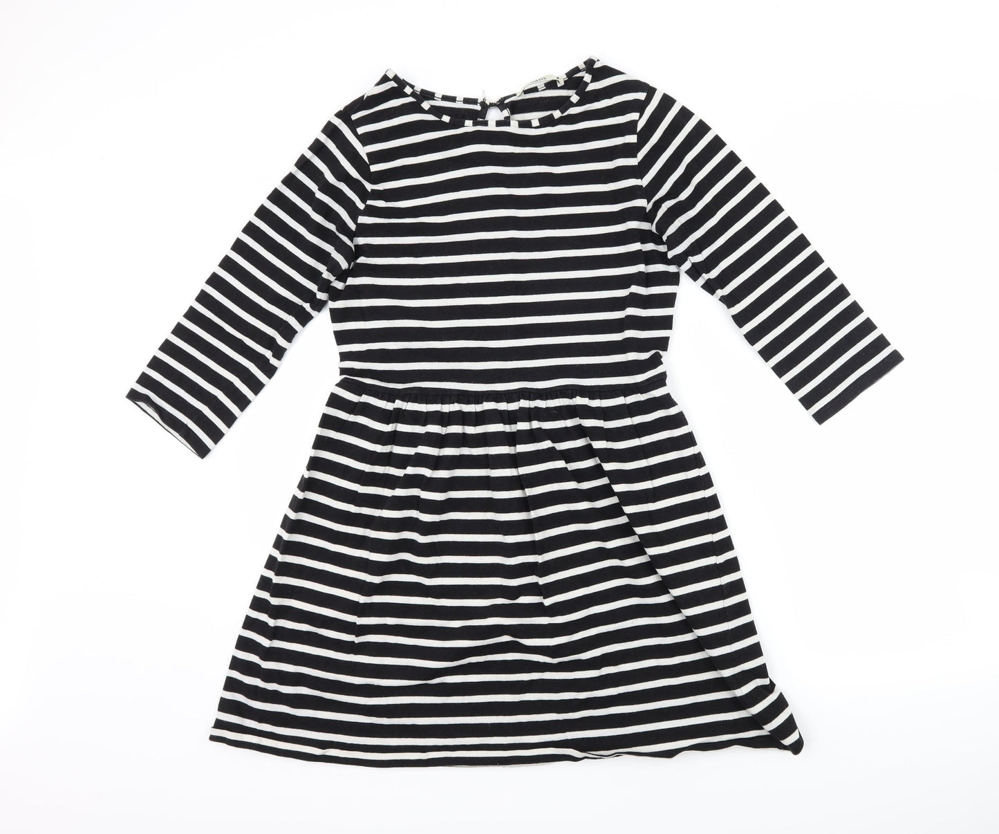 Oasis Womens Black Striped  Skater Dress  Size S