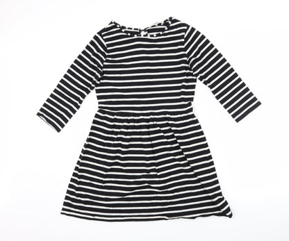 Oasis Womens Black Striped  Skater Dress  Size S