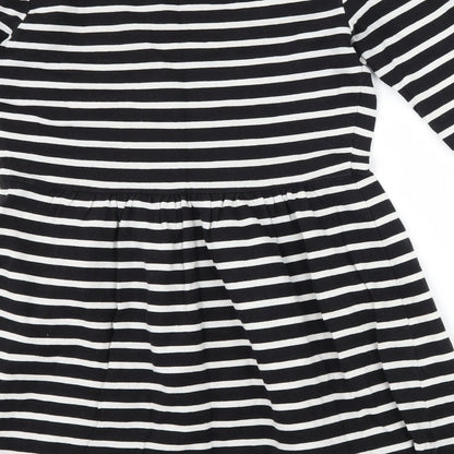 Oasis Womens Black Striped  Skater Dress  Size S