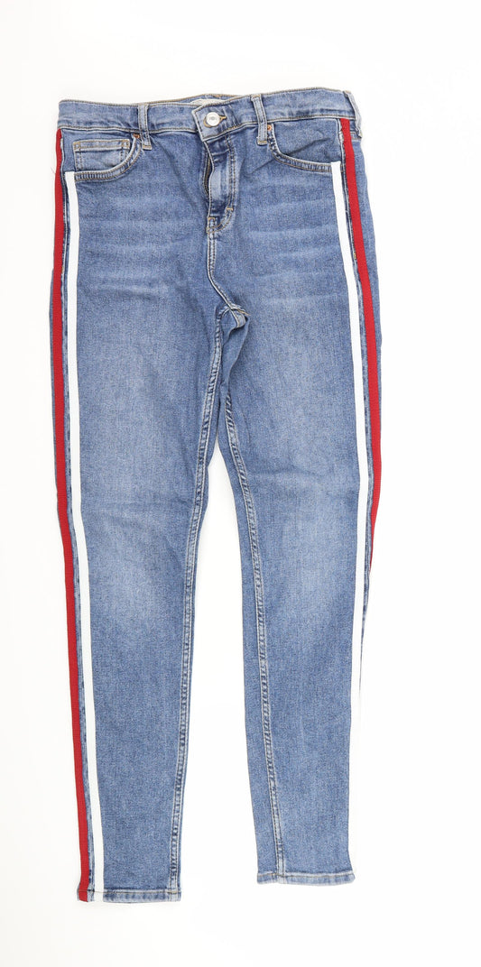 Topshop Womens Blue  Denim Skinny Jeans Size 30 L34 in