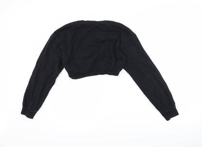 H&M Womens Black   Pullover Sweatshirt Size XS  - nasa cropped