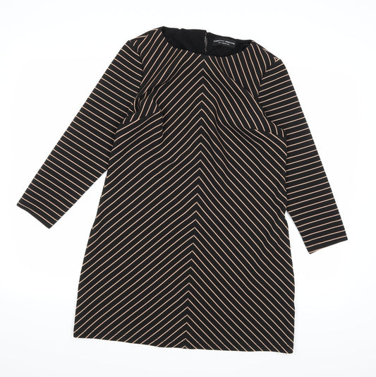 Dorothy Perkins Womens Black Striped  A-Line  Size 12