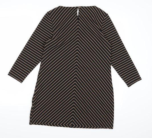 Dorothy Perkins Womens Black Striped  A-Line  Size 12