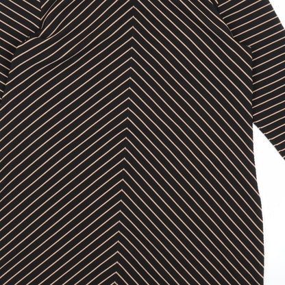 Dorothy Perkins Womens Black Striped  A-Line  Size 12
