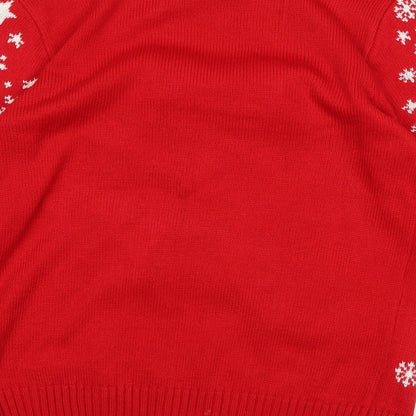 Cedar Wood State Mens Red  Knit Pullover Jumper Size S  - Christmas