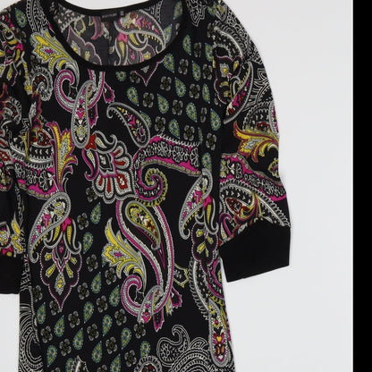 Body Flirt Womens Black Paisley  A-Line  Size 6
