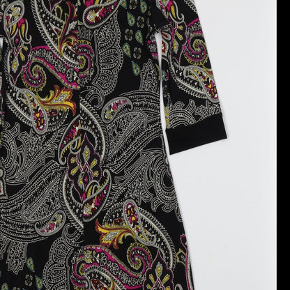Body Flirt Womens Black Paisley  A-Line  Size 6