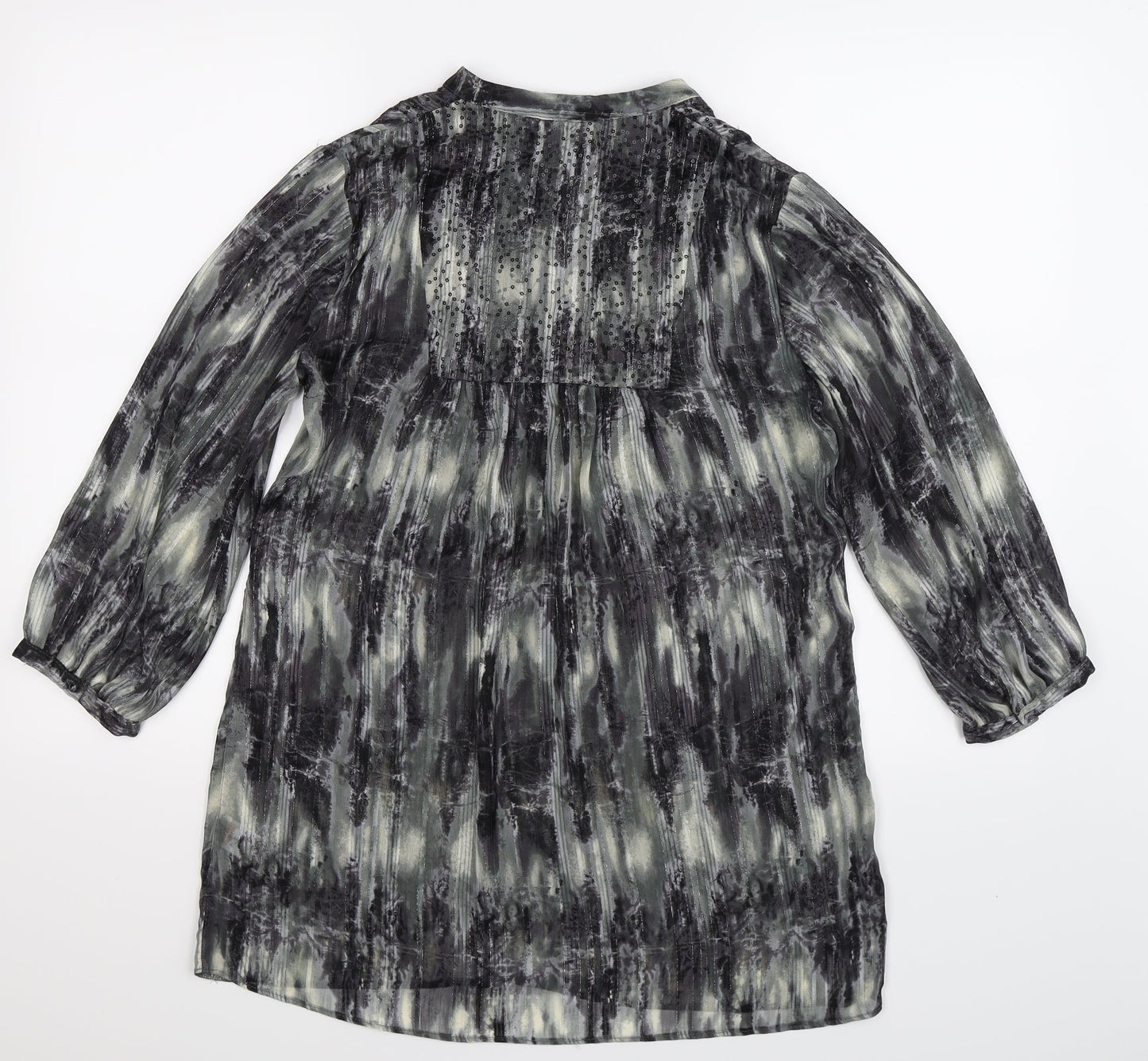 Womens UK Size S Wallis Grey Tunic Blouse