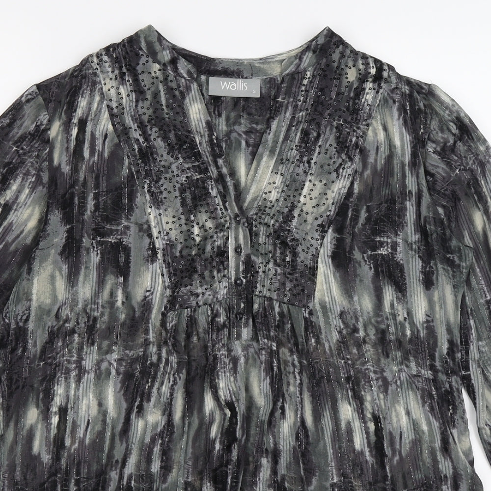 Womens UK Size S Wallis Grey Tunic Blouse