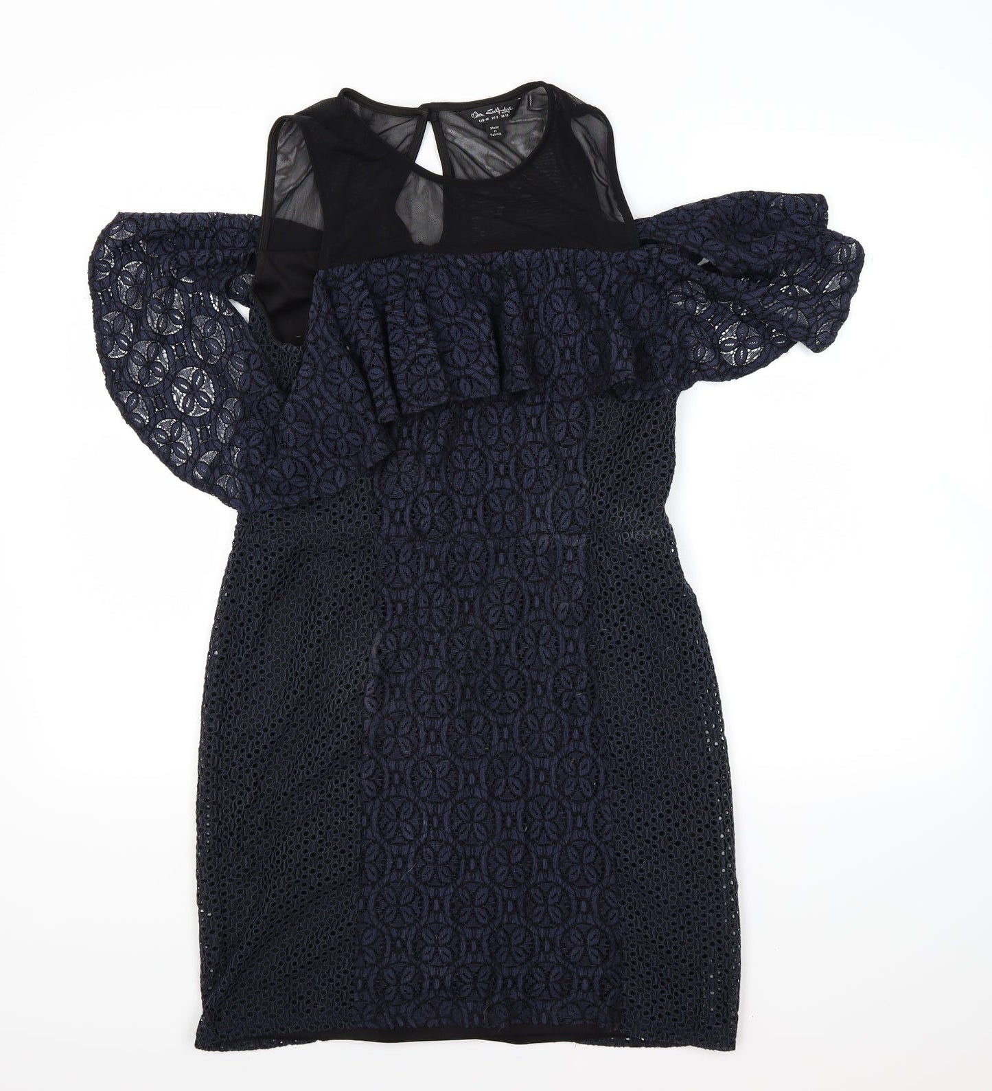 Miss Selfridge Womens Blue Floral  A-Line  Size 12