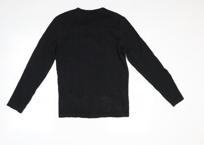 Borton Mens Black    Button-Up Size M