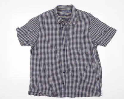 Mens UK Size 2XL Easy Blue  Button-Up Short Sleeve Casual Shirt