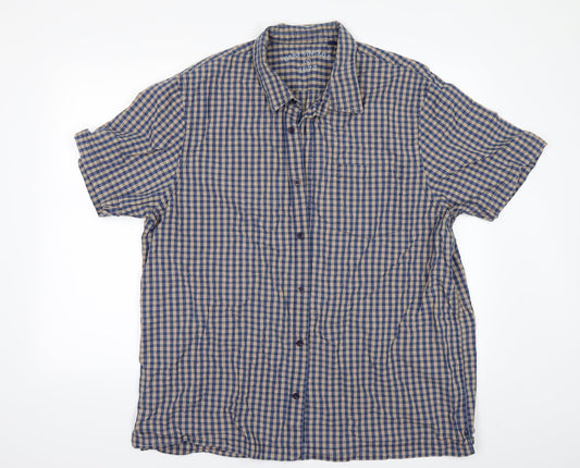 Mens UK Size 2XL Easy Blue  Button-Up Short Sleeve Casual Shirt