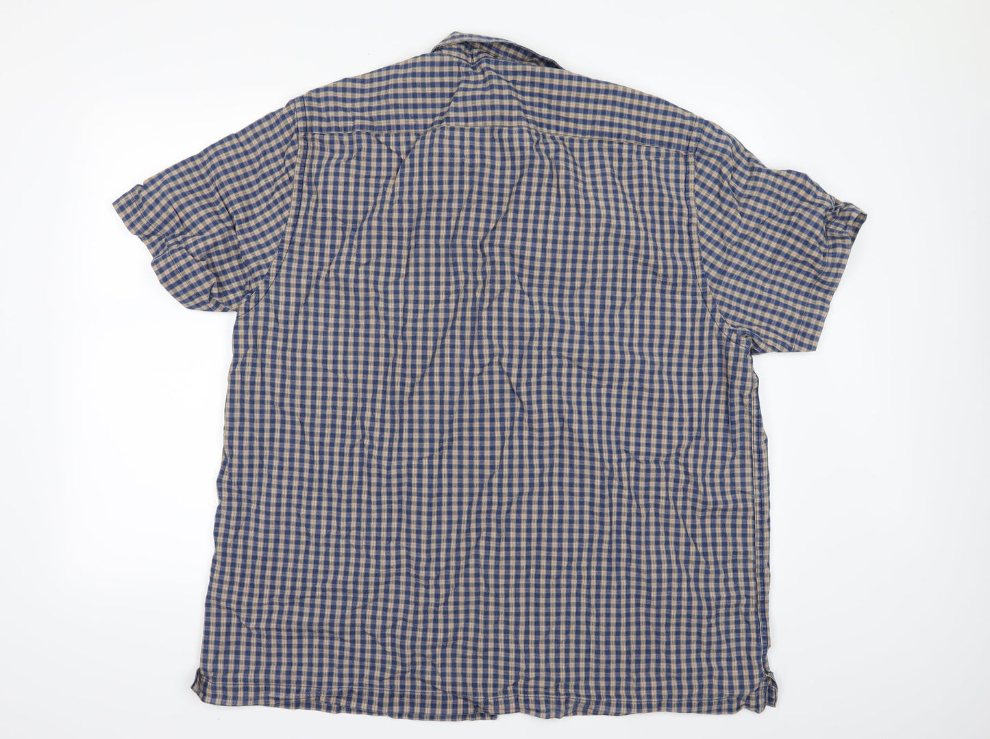 Mens UK Size 2XL Easy Blue  Button-Up Short Sleeve Casual Shirt