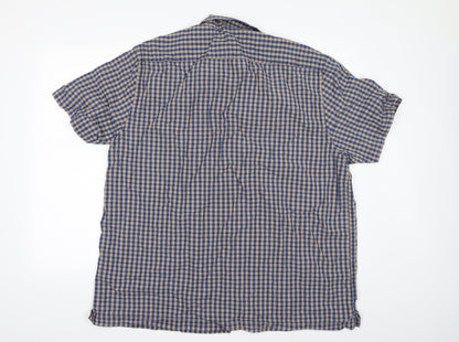 Mens UK Size 2XL Easy Blue  Button-Up Short Sleeve Casual Shirt
