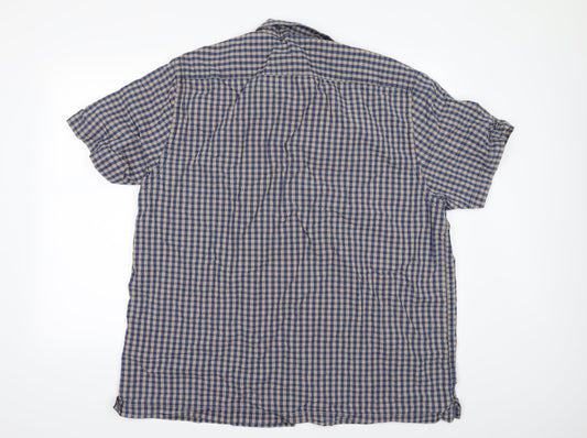 Mens UK Size 2XL Easy Blue  Button-Up Short Sleeve Casual Shirt
