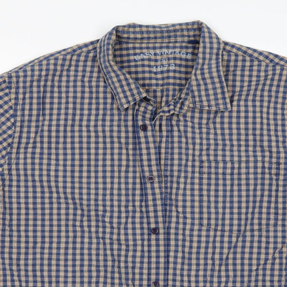 Mens UK Size 2XL Easy Blue  Button-Up Short Sleeve Casual Shirt