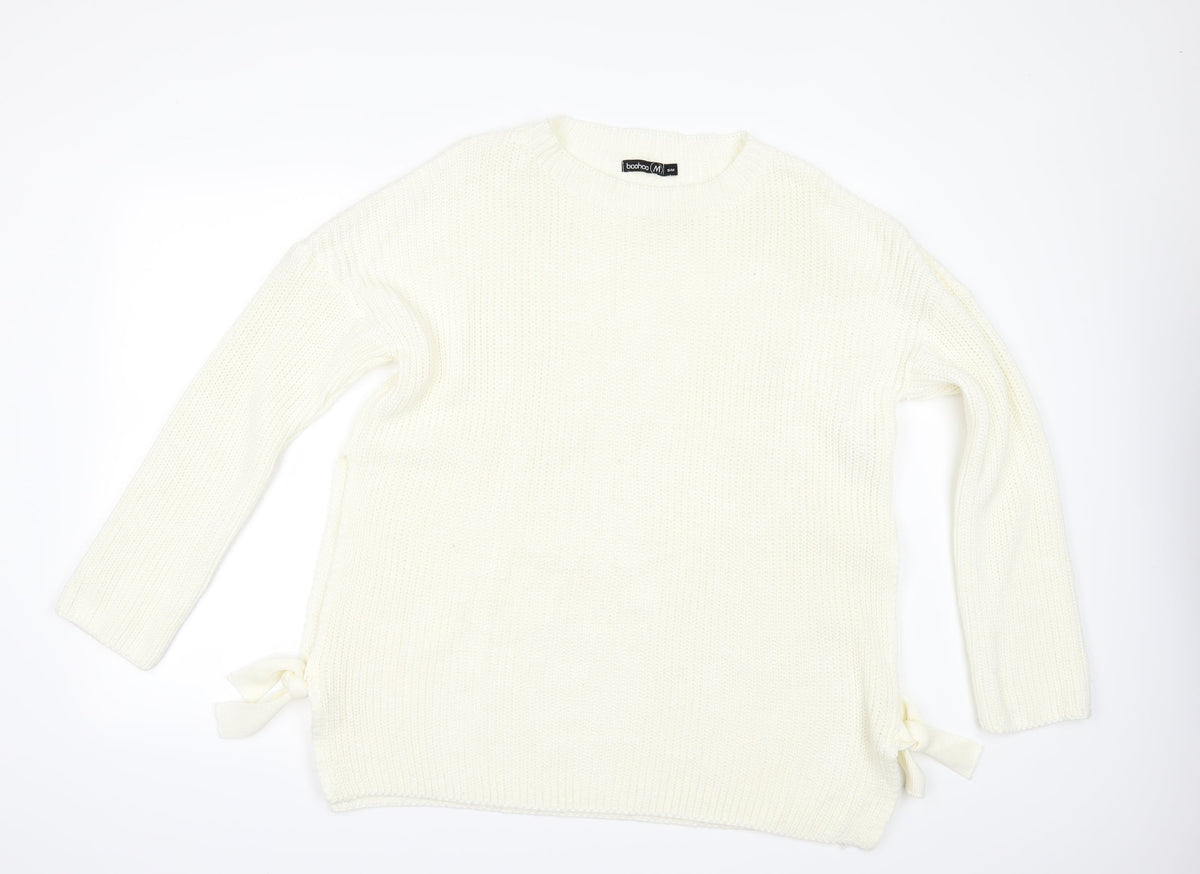 booh Womens Ivory   Pullover Jumper Size M  - tie sides