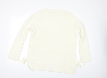 booh Womens Ivory   Pullover Jumper Size M  - tie sides