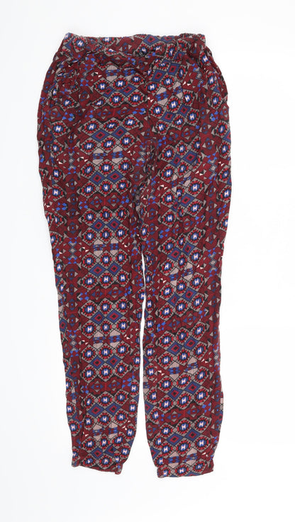 Atmosphere Womens Red Geometric  Trousers  Size 8 L27 in