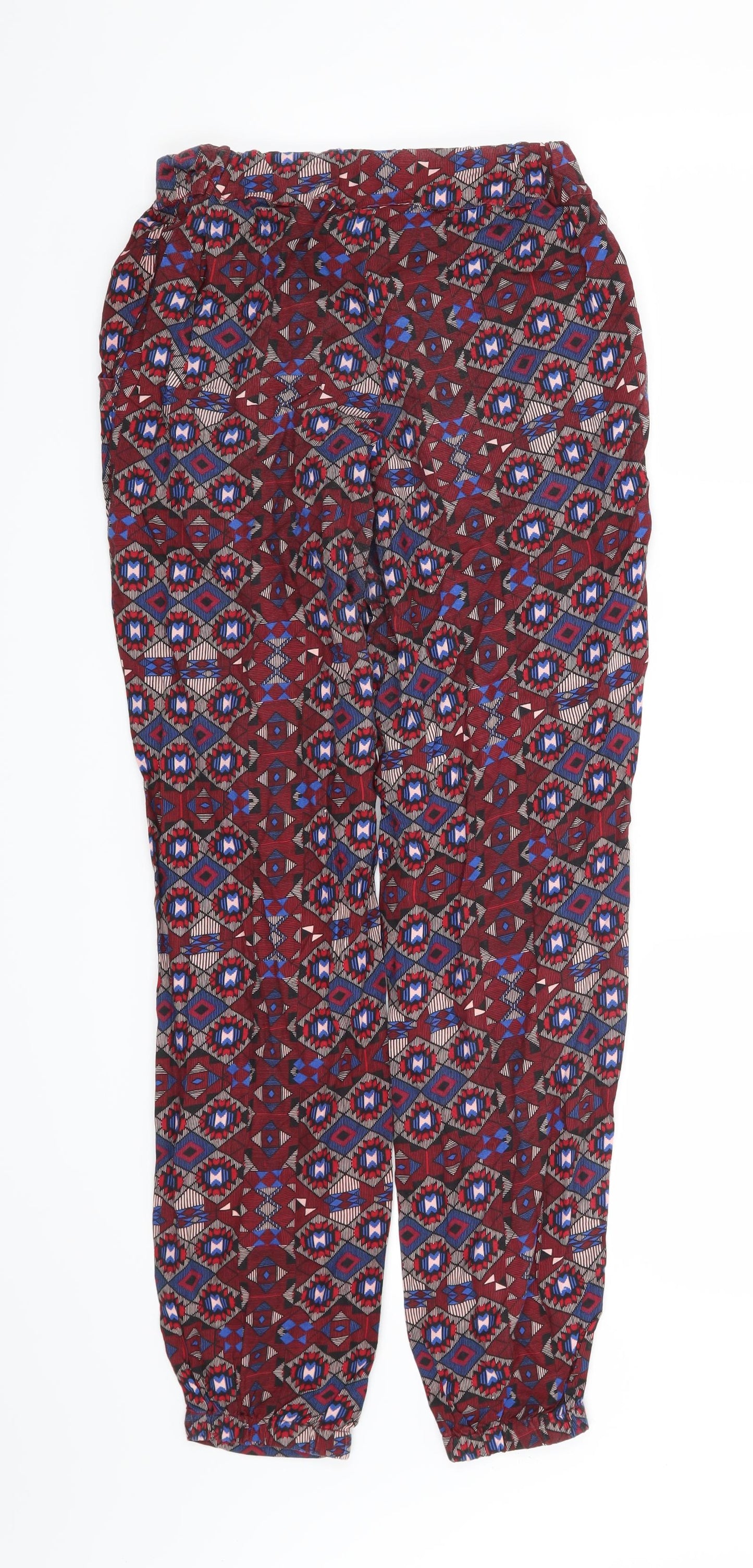 Atmosphere Womens Red Geometric  Trousers  Size 8 L27 in