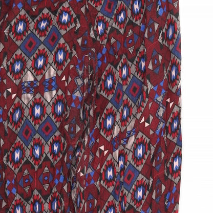 Atmosphere Womens Red Geometric  Trousers  Size 8 L27 in