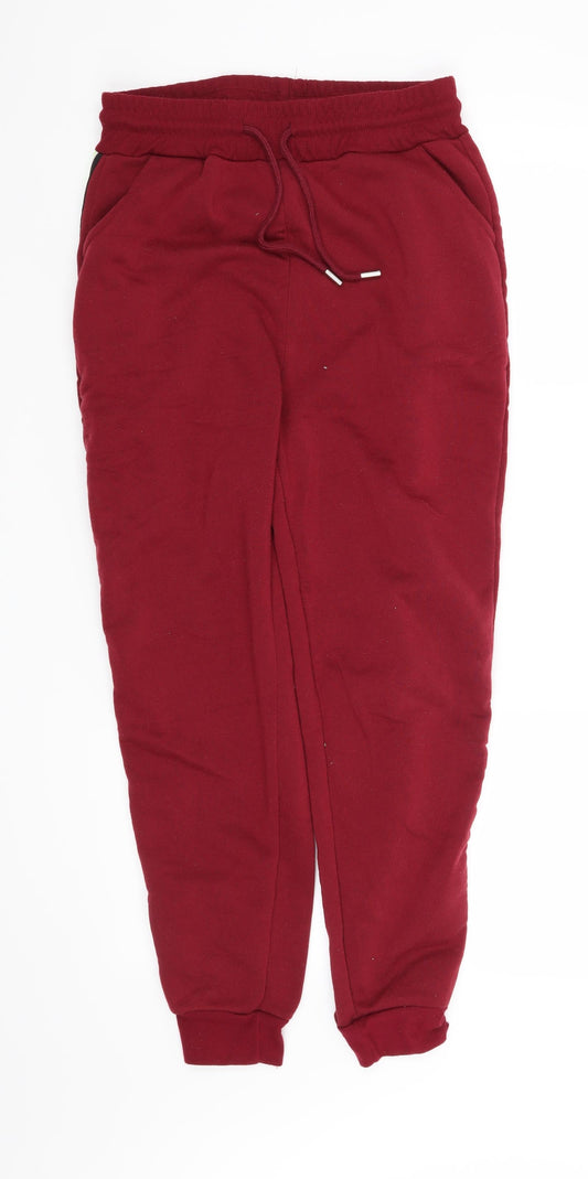 Womens UK Size L Preworn Regular Fit Sweatpants Red Trousers
